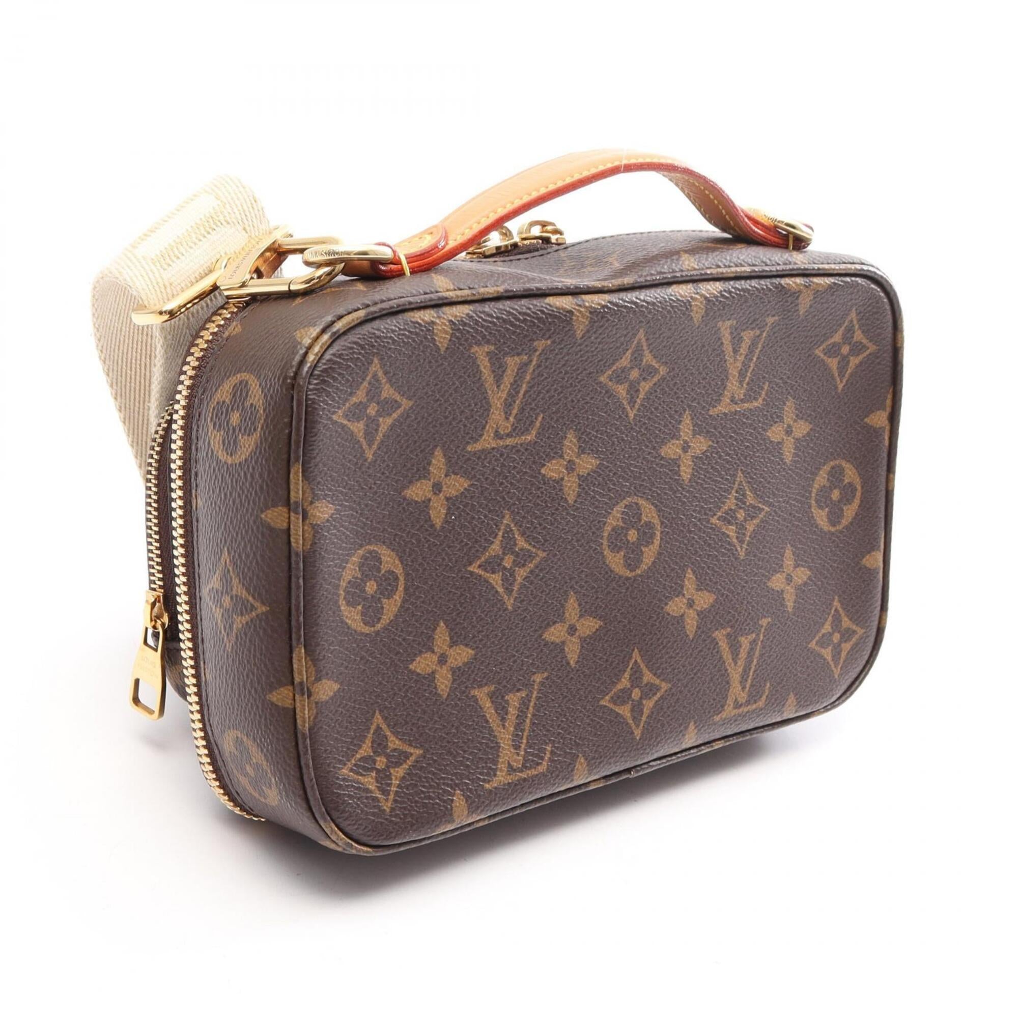 Louis Vuitton Brown Pvc Coated Canvas Leather Handbag Pouch (Pre-Owned)