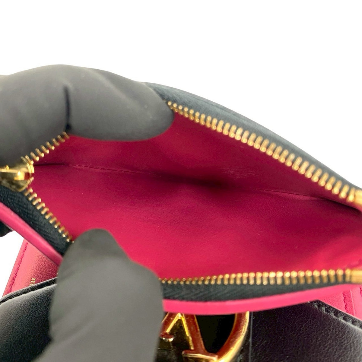 Louis Vuitton Black Pink Leather Wallet (Tri-Fold) (Pre-Owned)