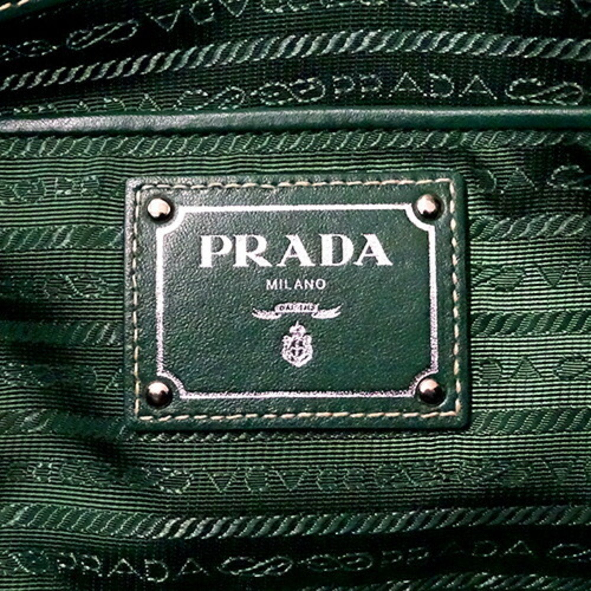 Prada Green Nylon Handbag Shoulder Bag (Pre-Owned)