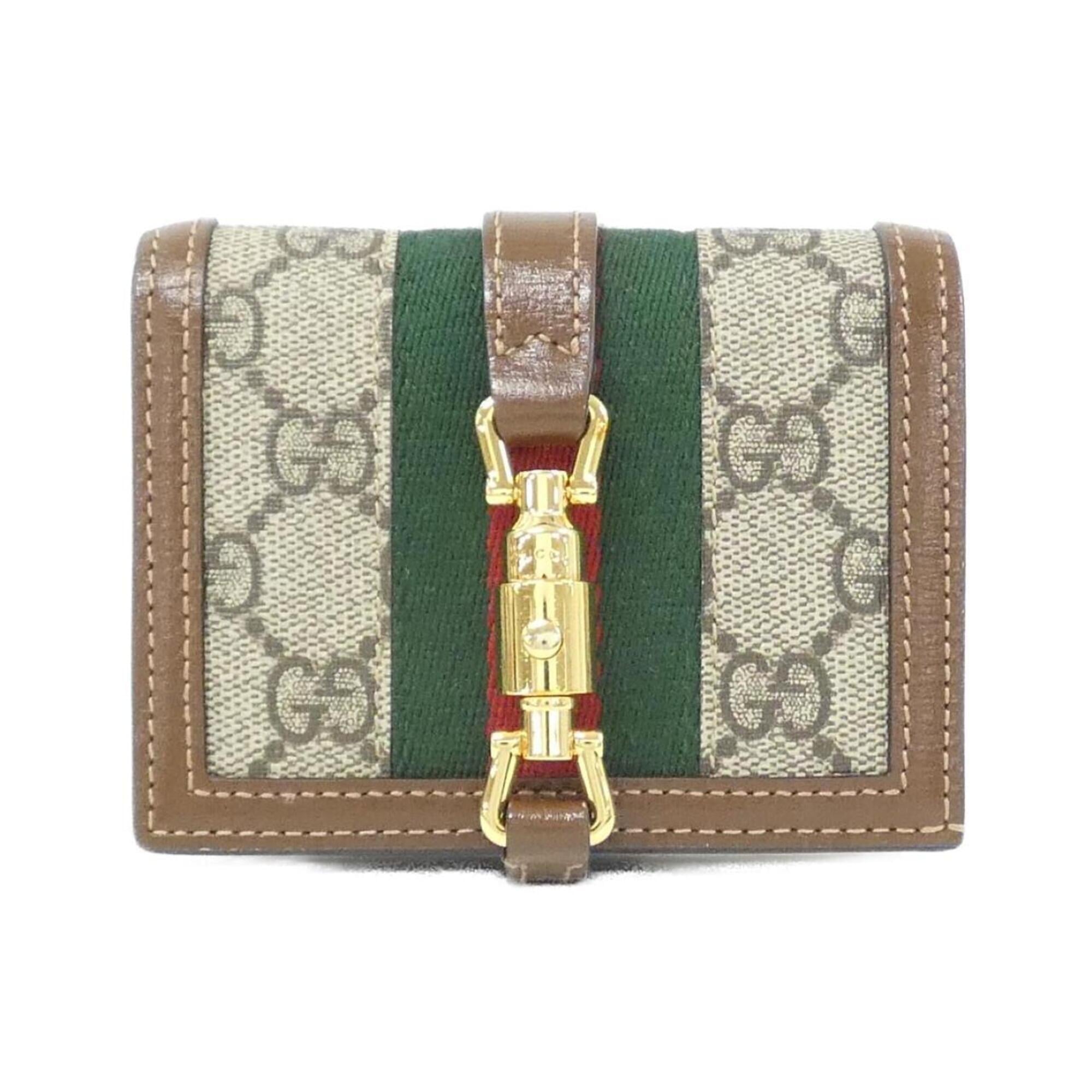 Gucci Beige Brown Gg Supreme Leather Wallet (Bi-Fold) (Pre-Owned)