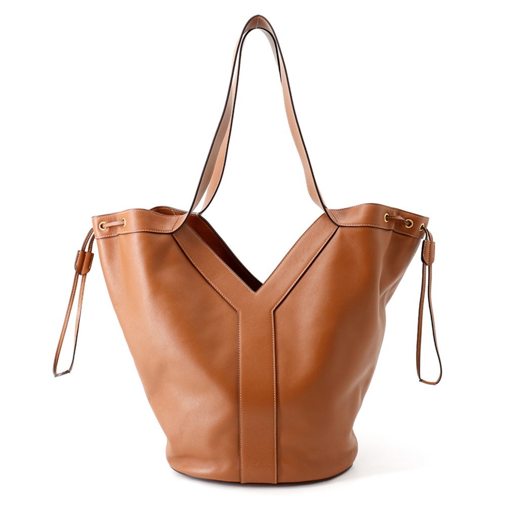 Yves Saint Laurent Brown Leather Handbag Tote Bag (Pre-Owned)