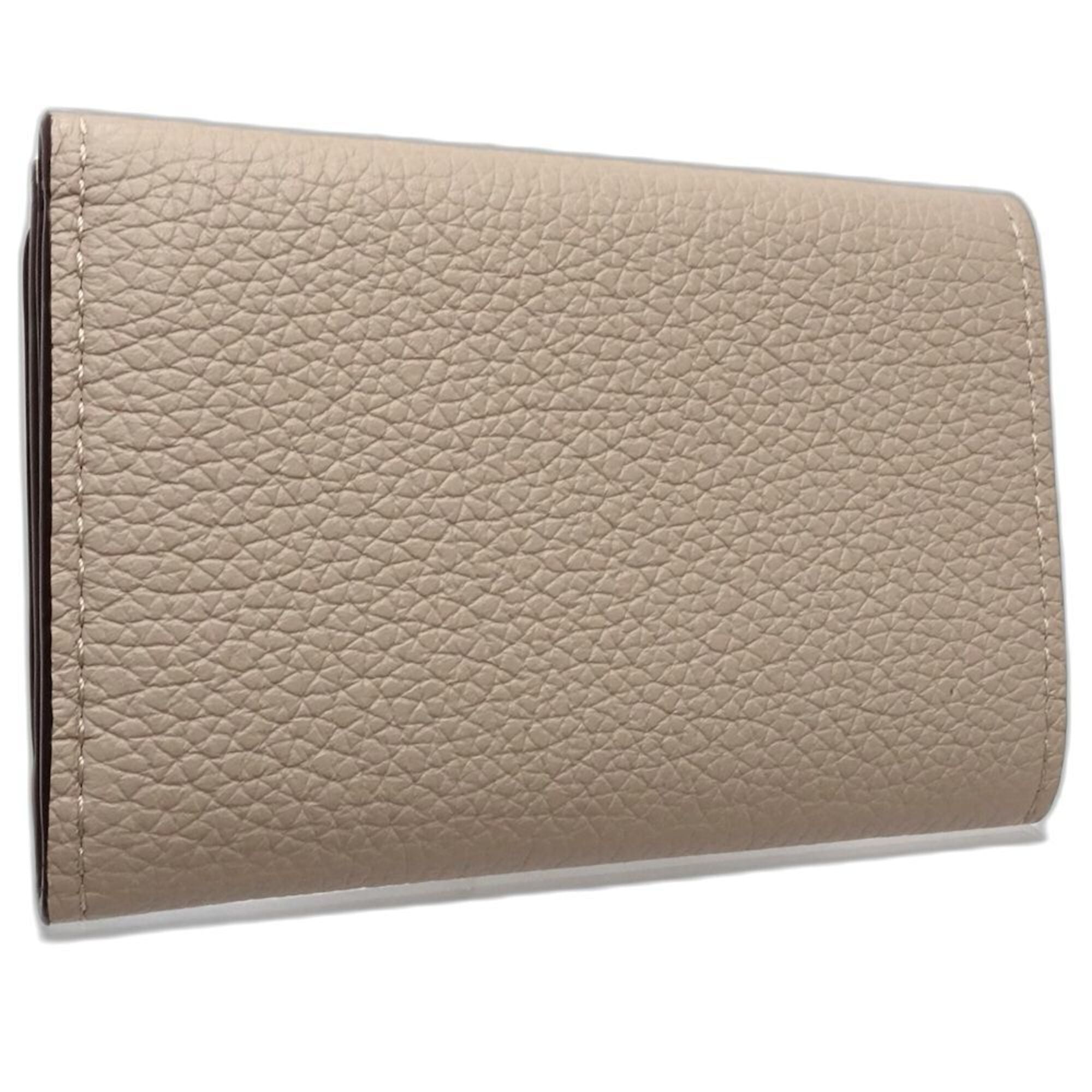 Louis Vuitton Grayish Leather Wallet (Tri-Fold) (Pre-Owned)