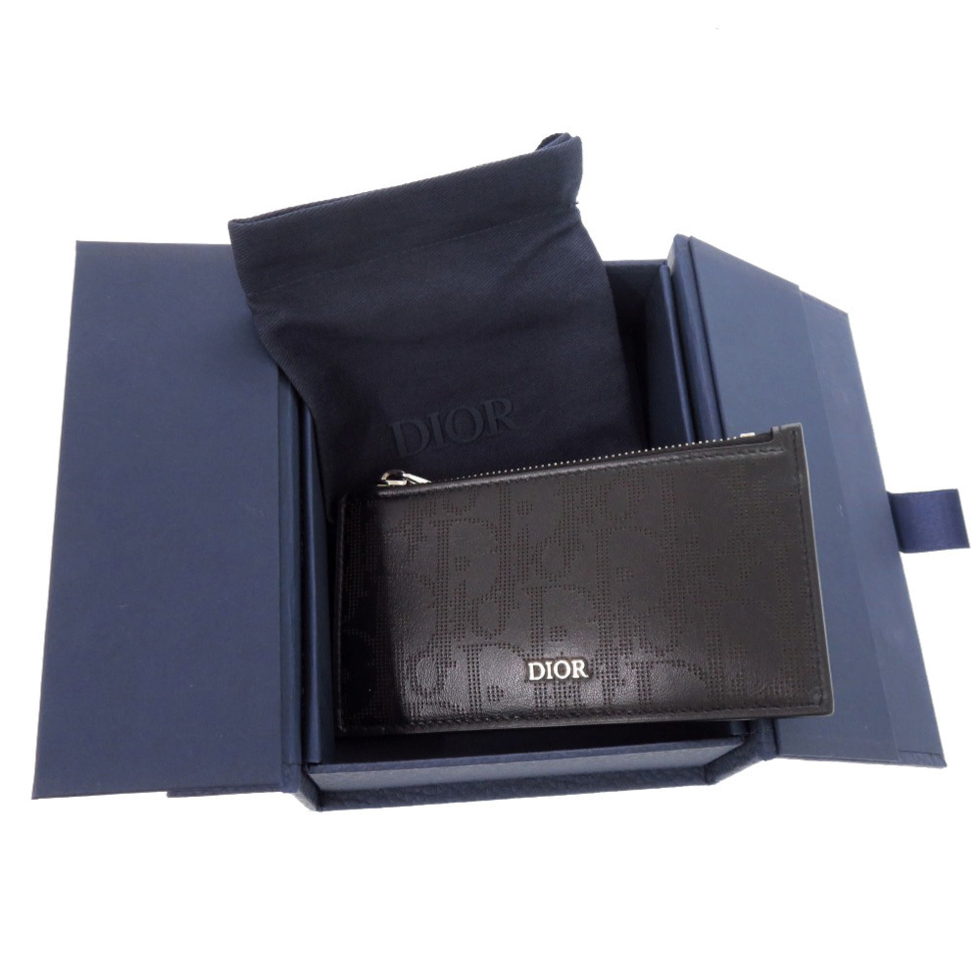 Christian Dior Black Leather Coin Purse/Coin Case (Pre-Owned)