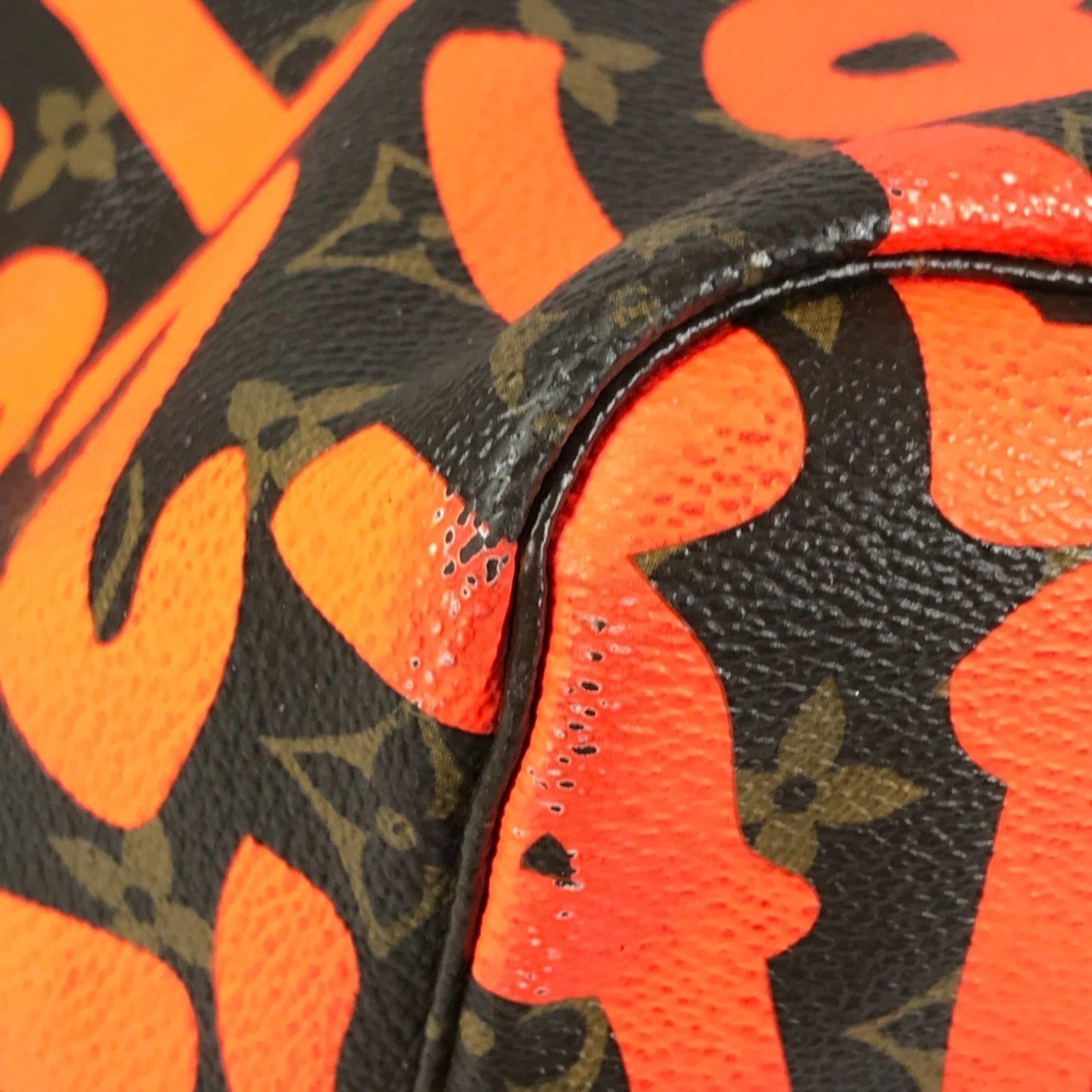 Louis Vuitton Brown Galle Orange Monogram Graffiti Shoulder Bag Tote Bag (Pre-Owned)
