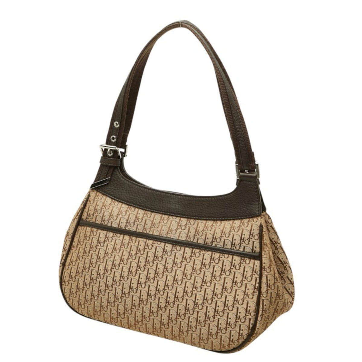 Christian Dior Beige Canvas Leather Handbag Shoulder Bag (Pre-Owned)
