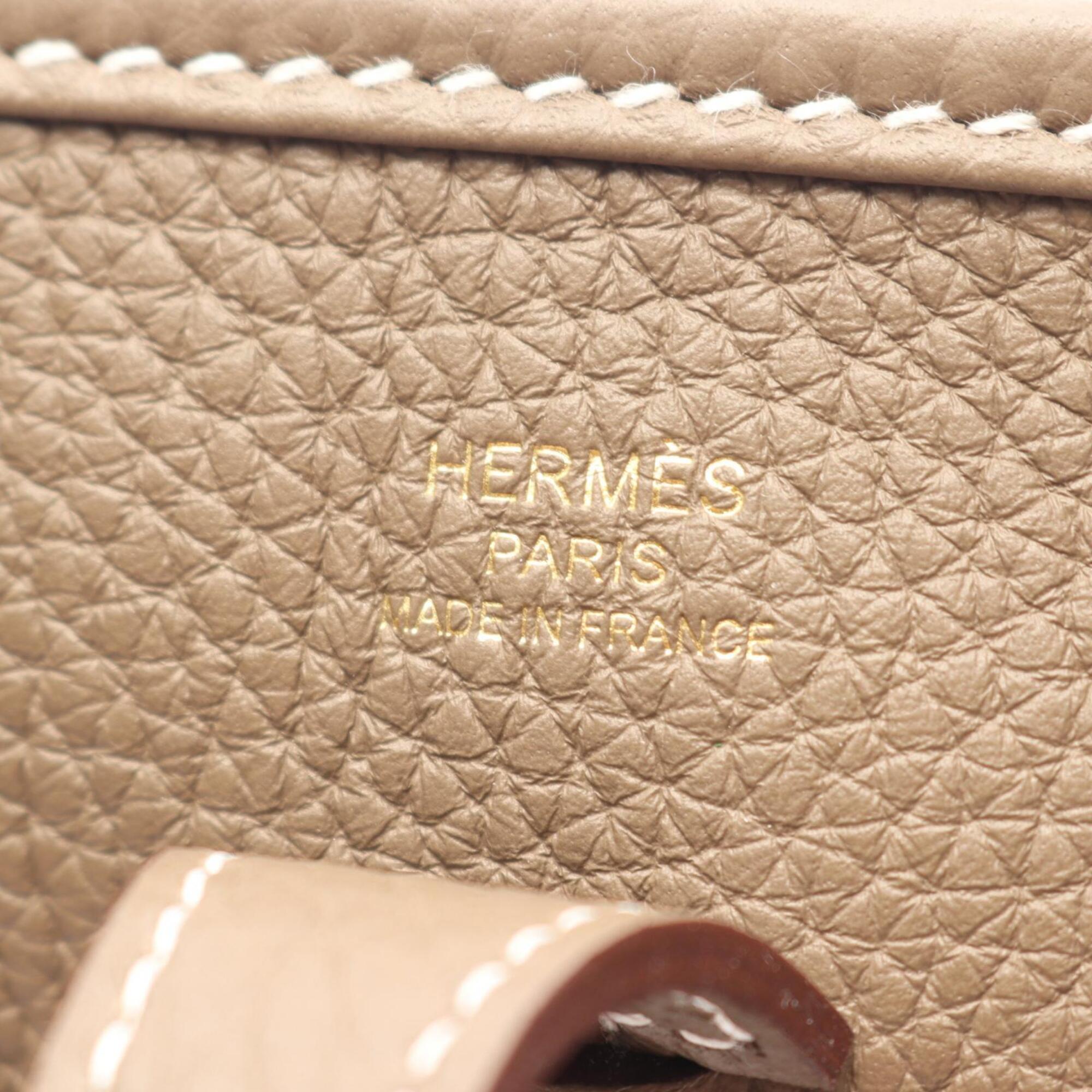 Hermes Etoupe Gray Taurillon Clemence Leather Handbag Shoulder Bag (Pre-Owned)