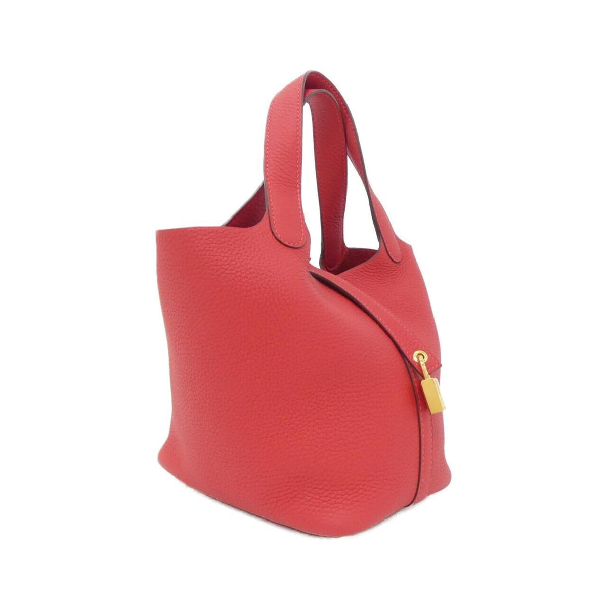 Hermes Red Color Taurillon Clemence Leather Handbag (Pre-Owned)