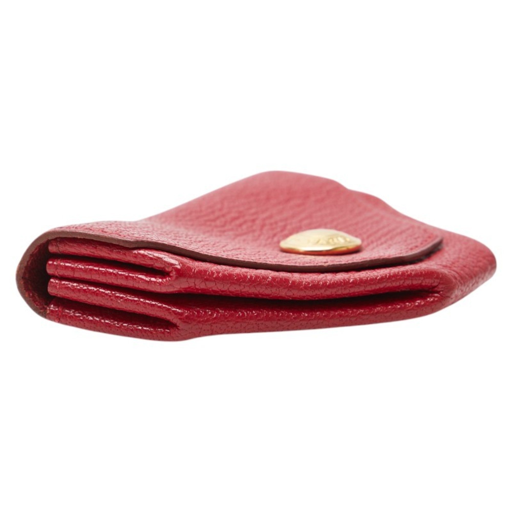 Hermes Red Color Chevre Leather Coin Purse/Coin Case (Pre-Owned)