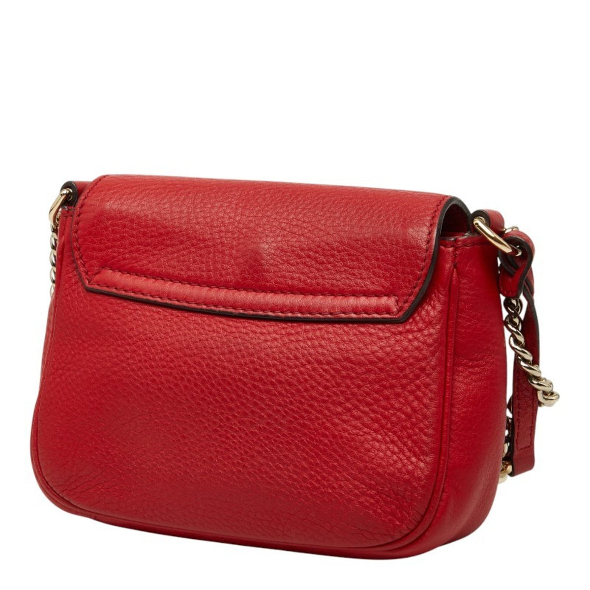 Gucci Red Color Leather Shoulder Bag (Pre-Owned)