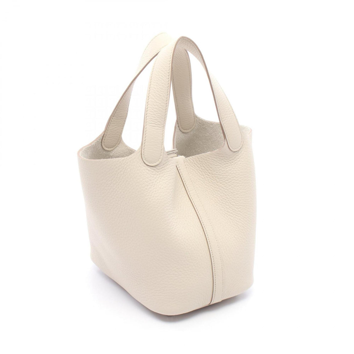 Hermes Ivory Taurillon Clemence Leather Leather Handbag (Pre-Owned)