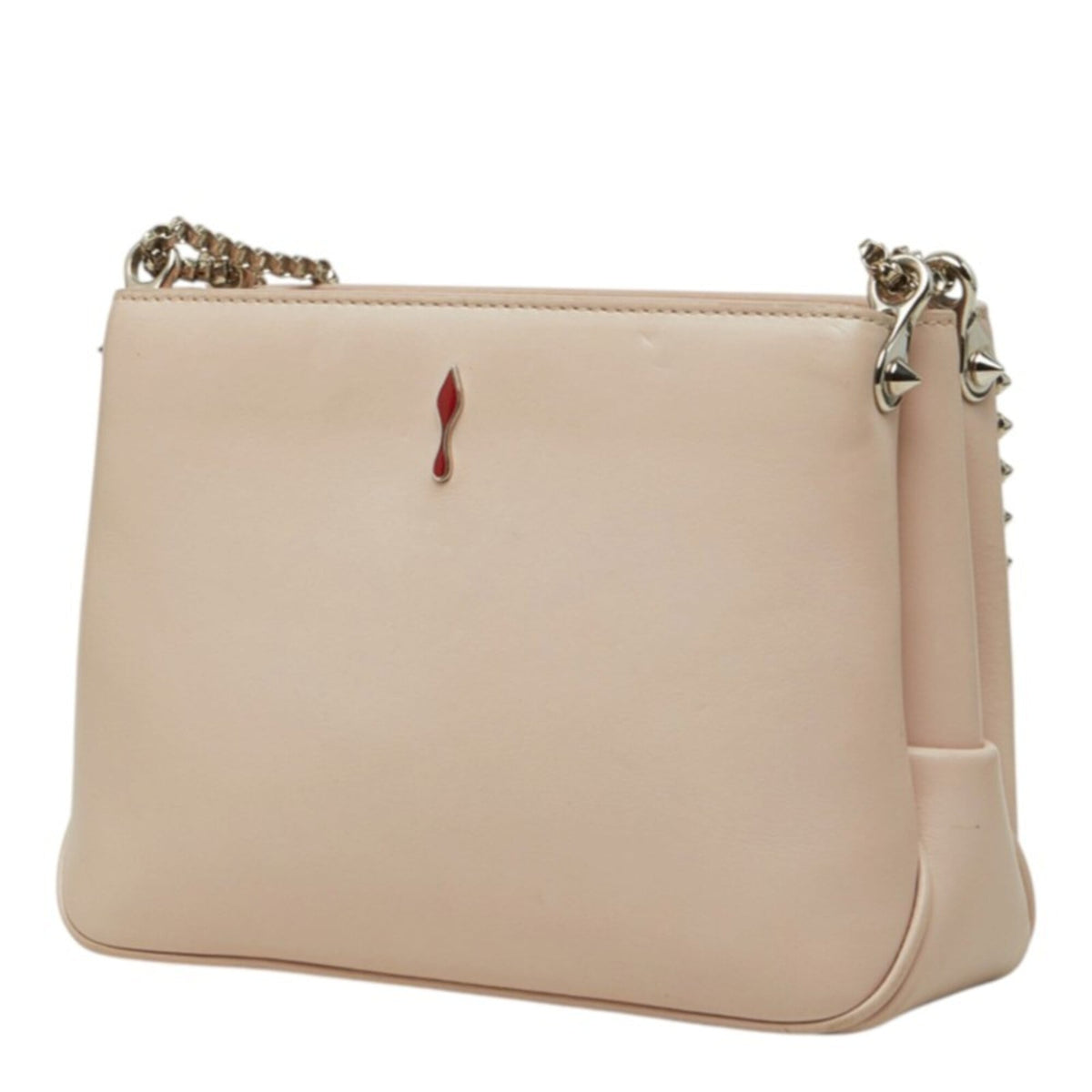Christian Louboutin Light Pink Leather Metal Shoulder Bag (Pre-Owned)