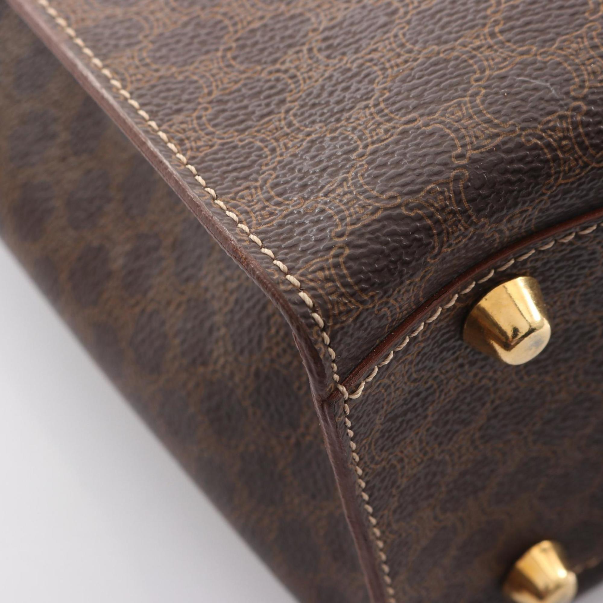 Celine Brown Coated Canvas Leather Handbag (Pre-Owned)