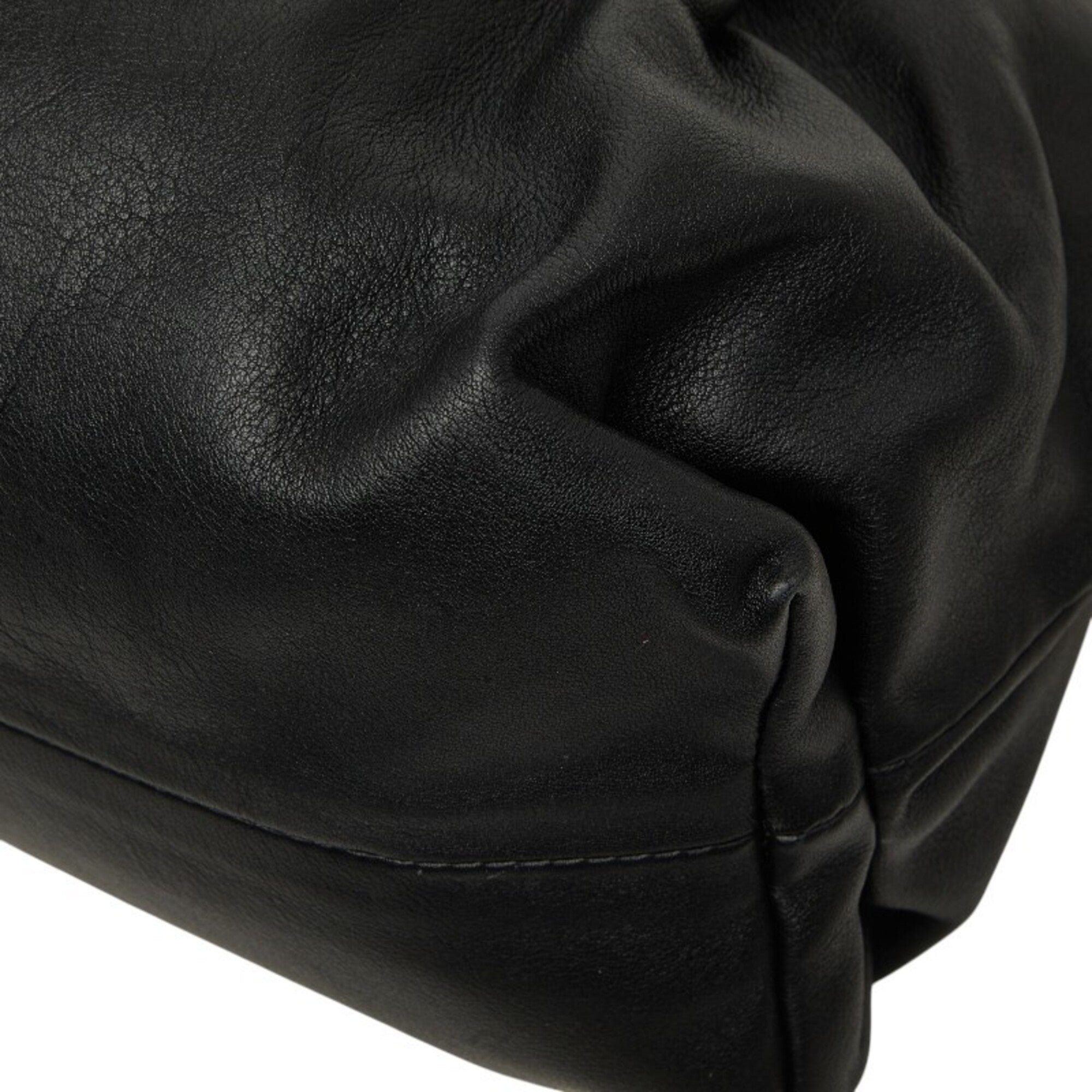 Bottega Veneta Black Leather Clutch Bag Handbag (Pre-Owned)