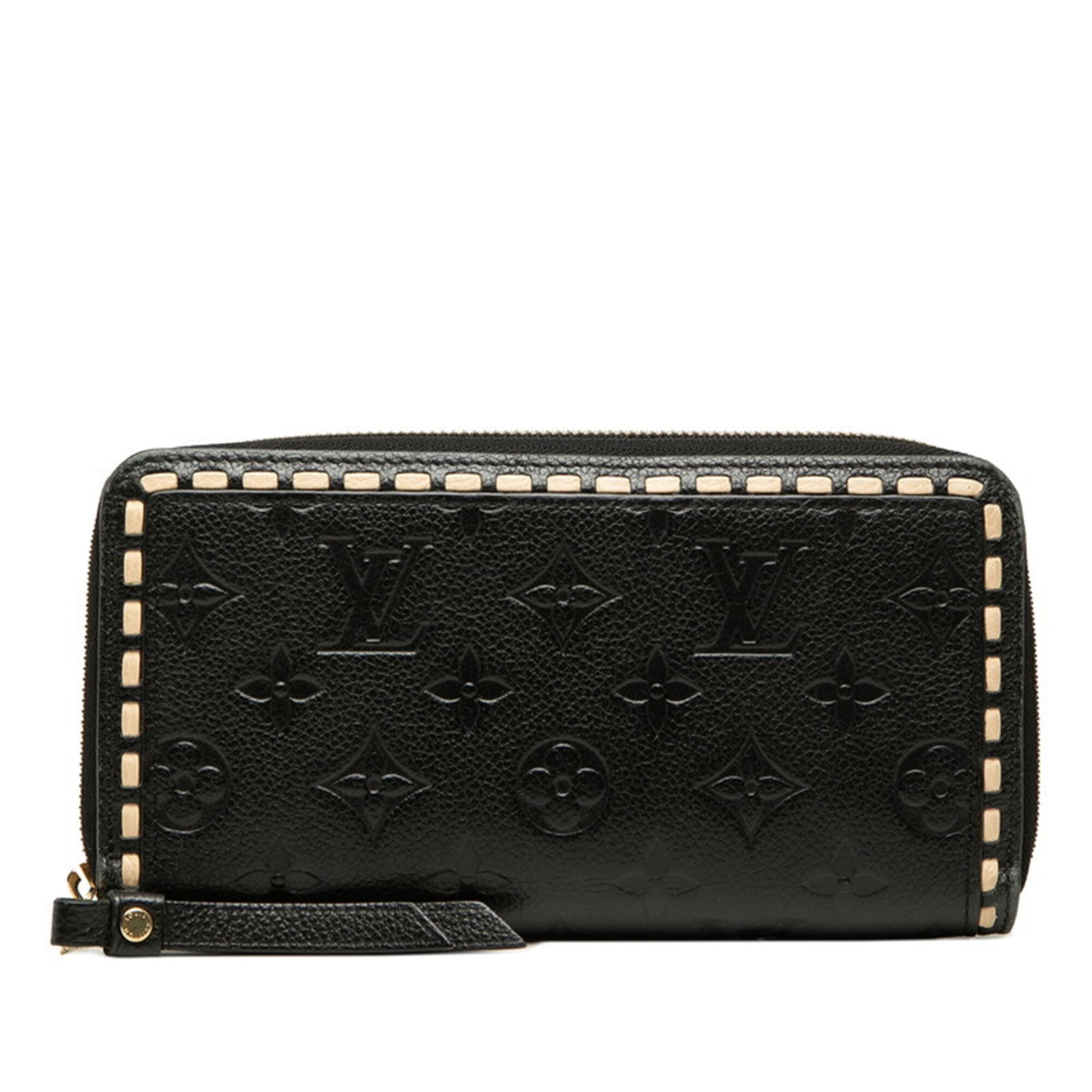 Louis Vuitton Beige Black Monogram Noir Leather Coin Purse/Coin Case (Pre-Owned)