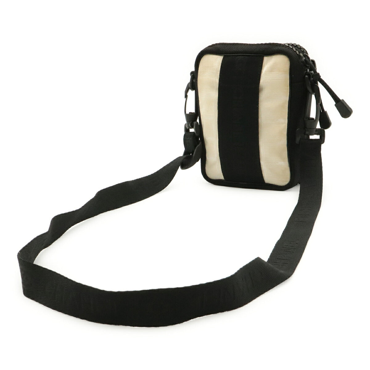 Chanel Black Ivory Nylon Jacquard Fanny Pack Shoulder Bag (Pre-Owned)
