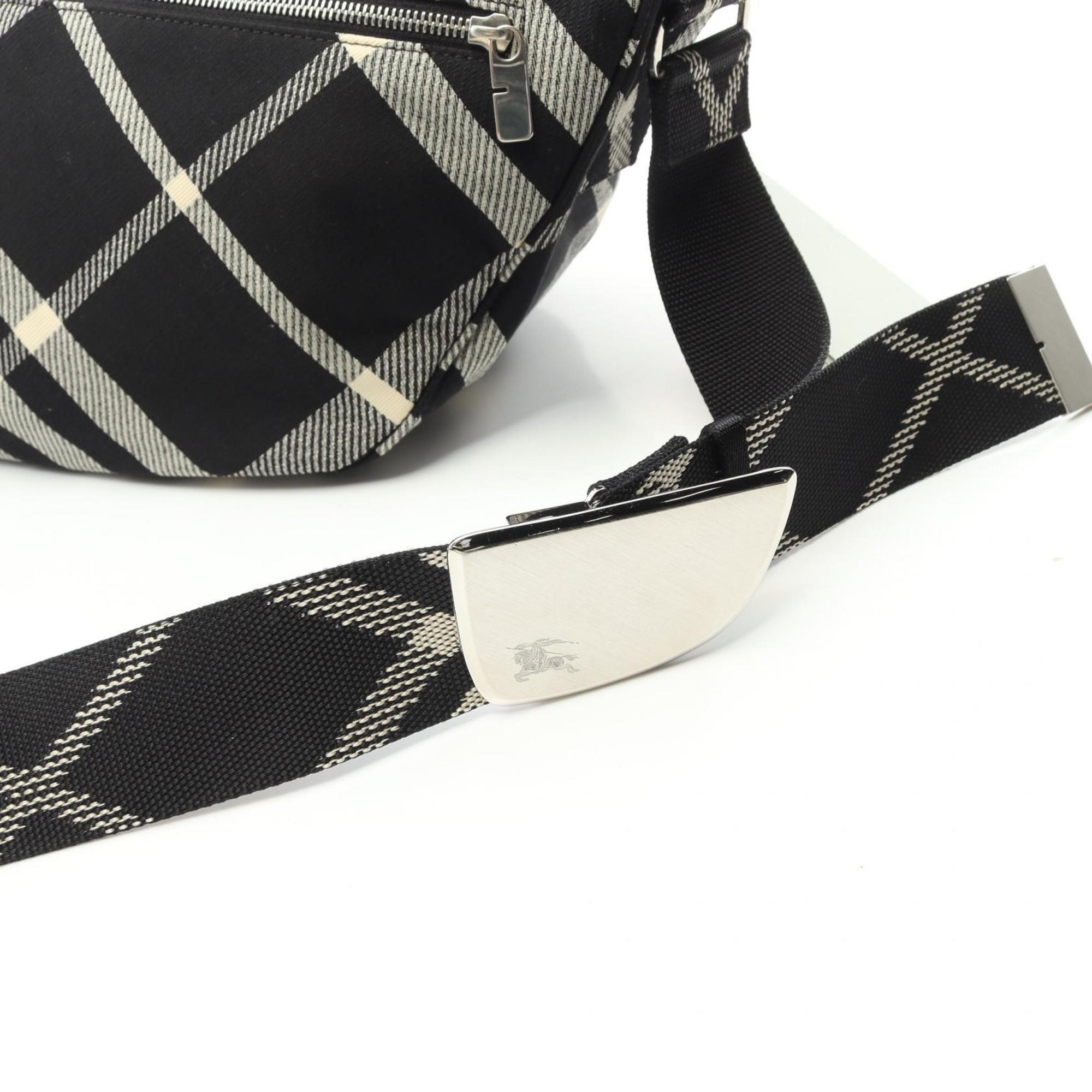 Burberry Black White Fabric Messenger Bag Shoulder Bag