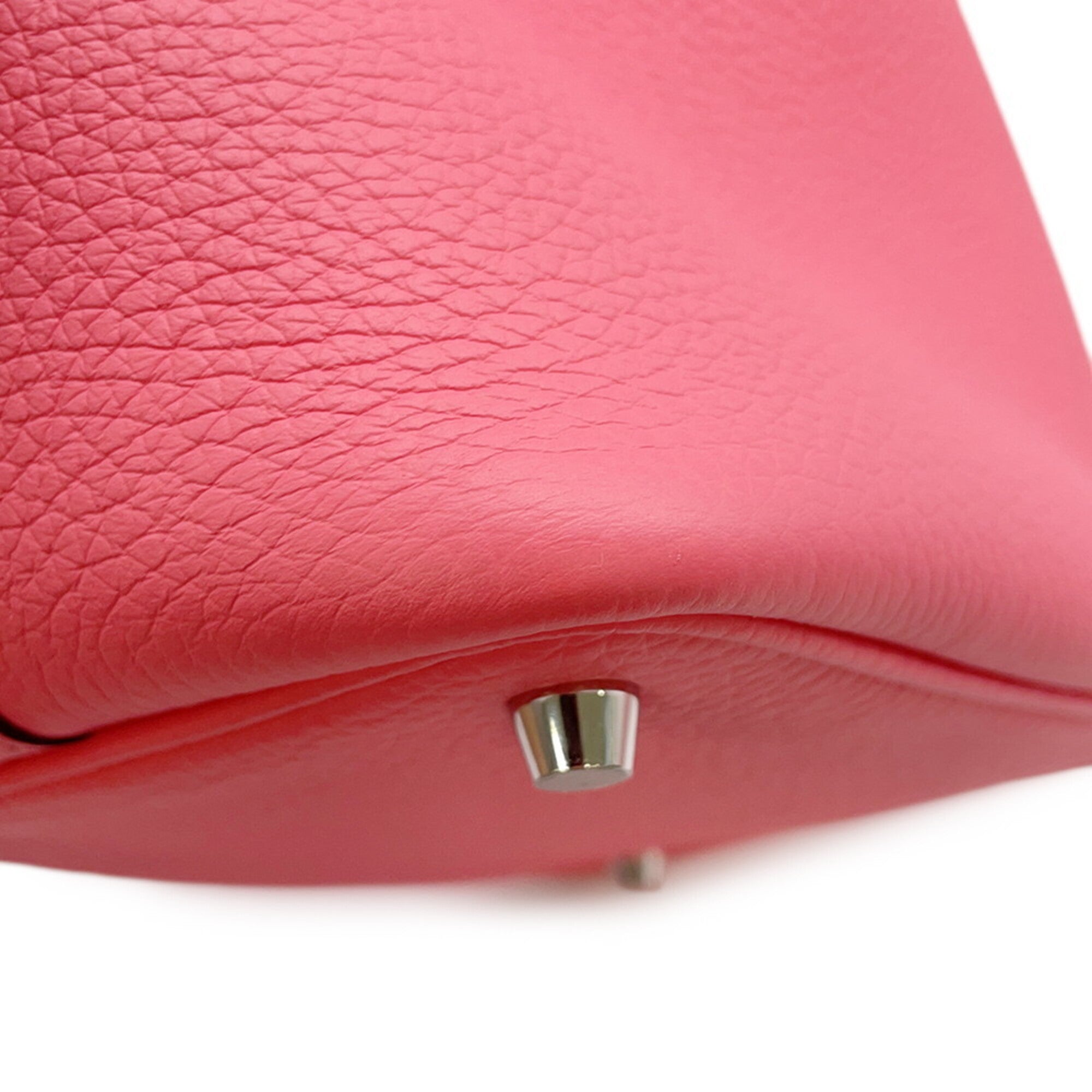 Hermes Rose Azalee Taurillon Clemence Leather Handbag (Pre-Owned)