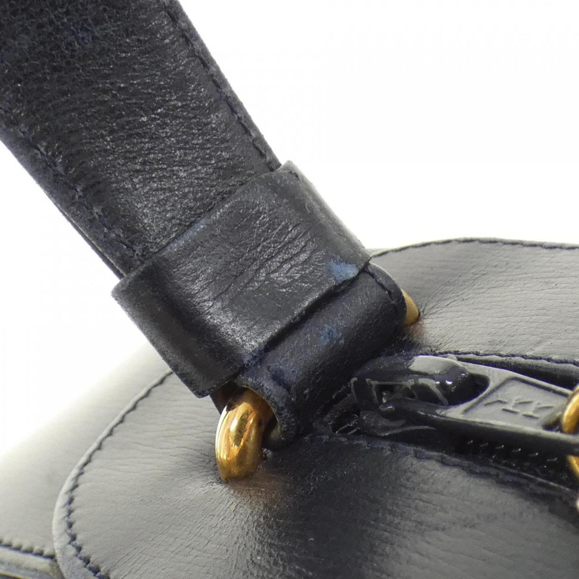 Cartier Navy Leather Shoulder Bag (Pre-Owned)