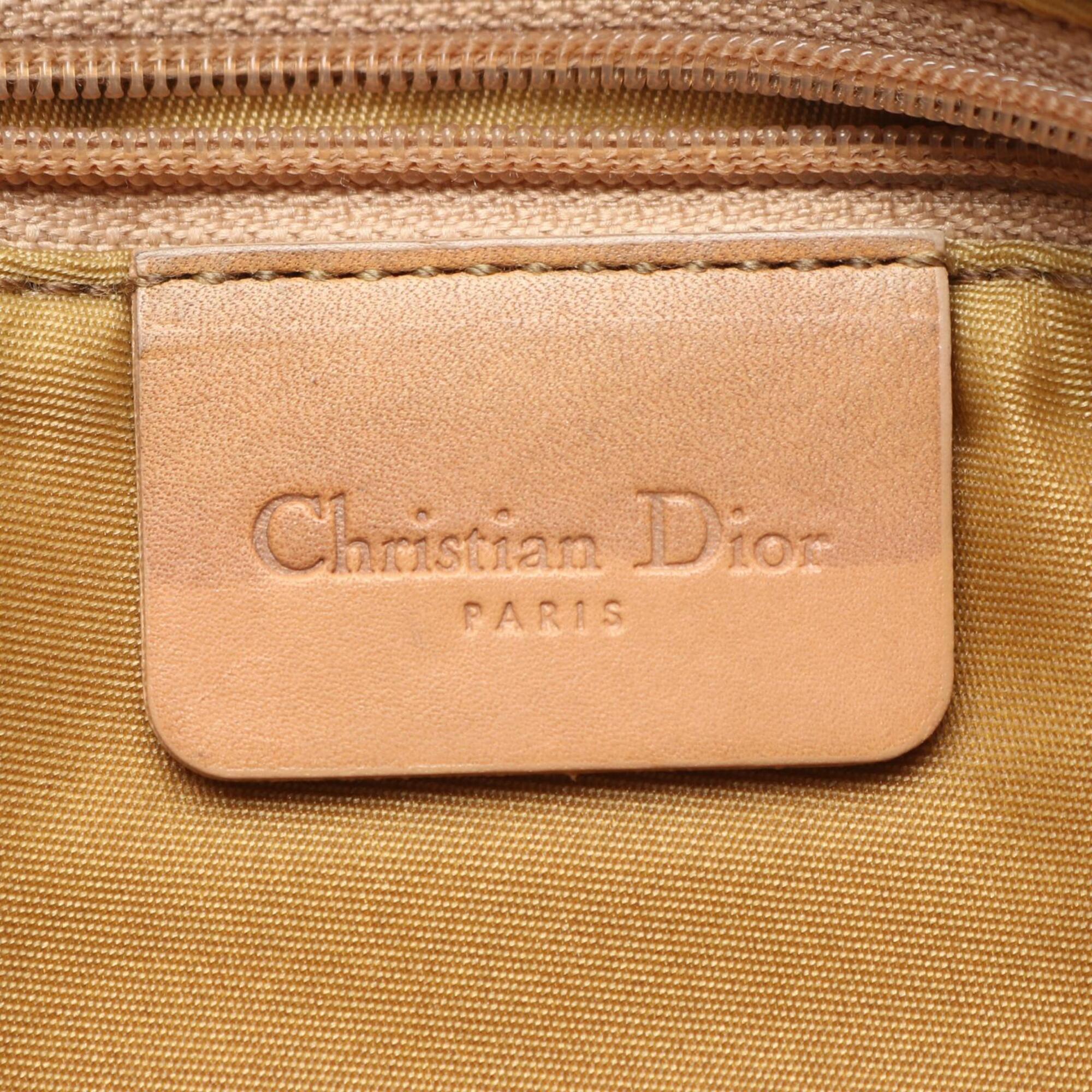 Christian Dior Beige Navy Denim Handbag (Pre-Owned)