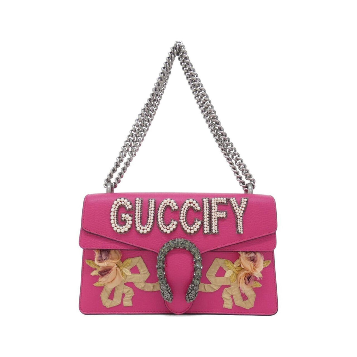 Gucci Pink Leather Shoulder Bag (Pre-Owned)