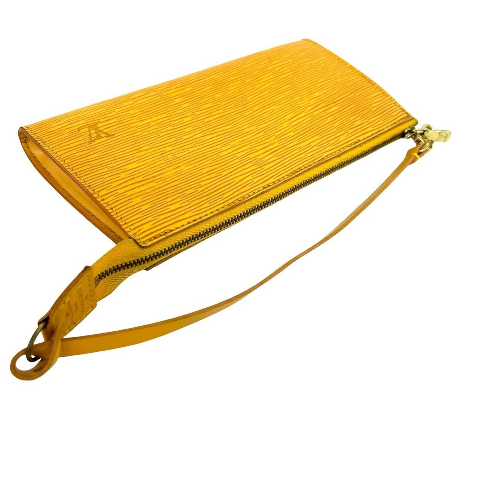 Louis Vuitton Yellow Leather Handbag Pochette (Pre-Owned)