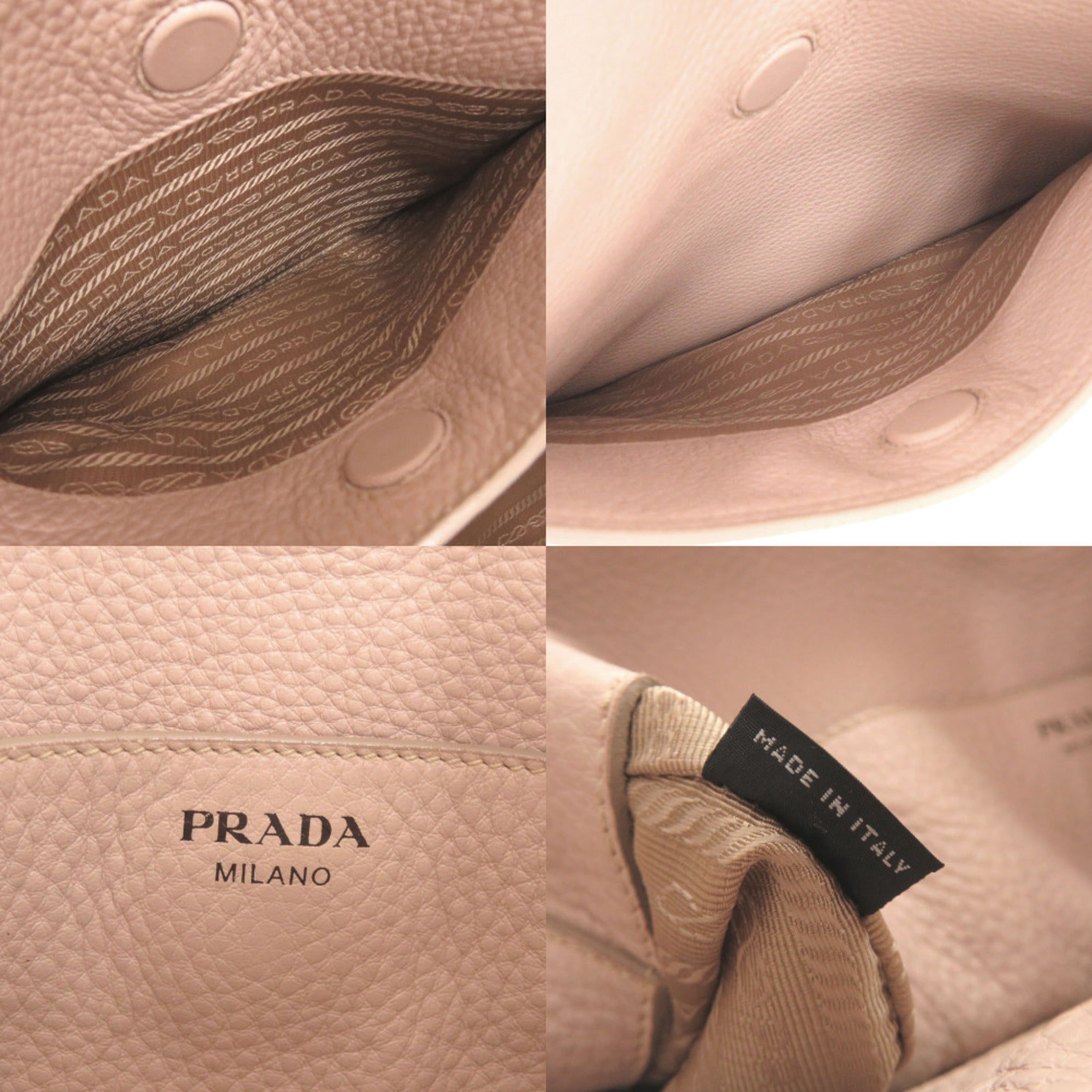 Prada Pink Leather Shoulder Bag (Pre-Owned)