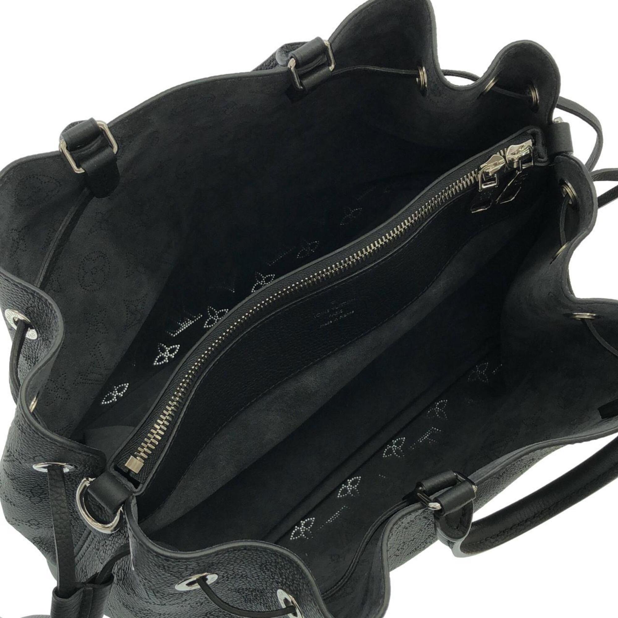 Louis Vuitton Mahina Black Mahina Leather Handbag (Pre-Owned)