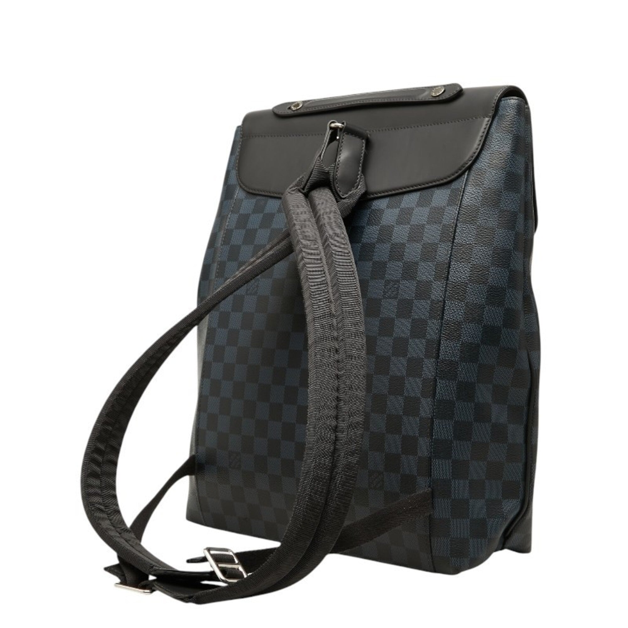 Louis Vuitton Damier Cobalt Black Navy Pvc Leather Backpack (Pre-Owned)
