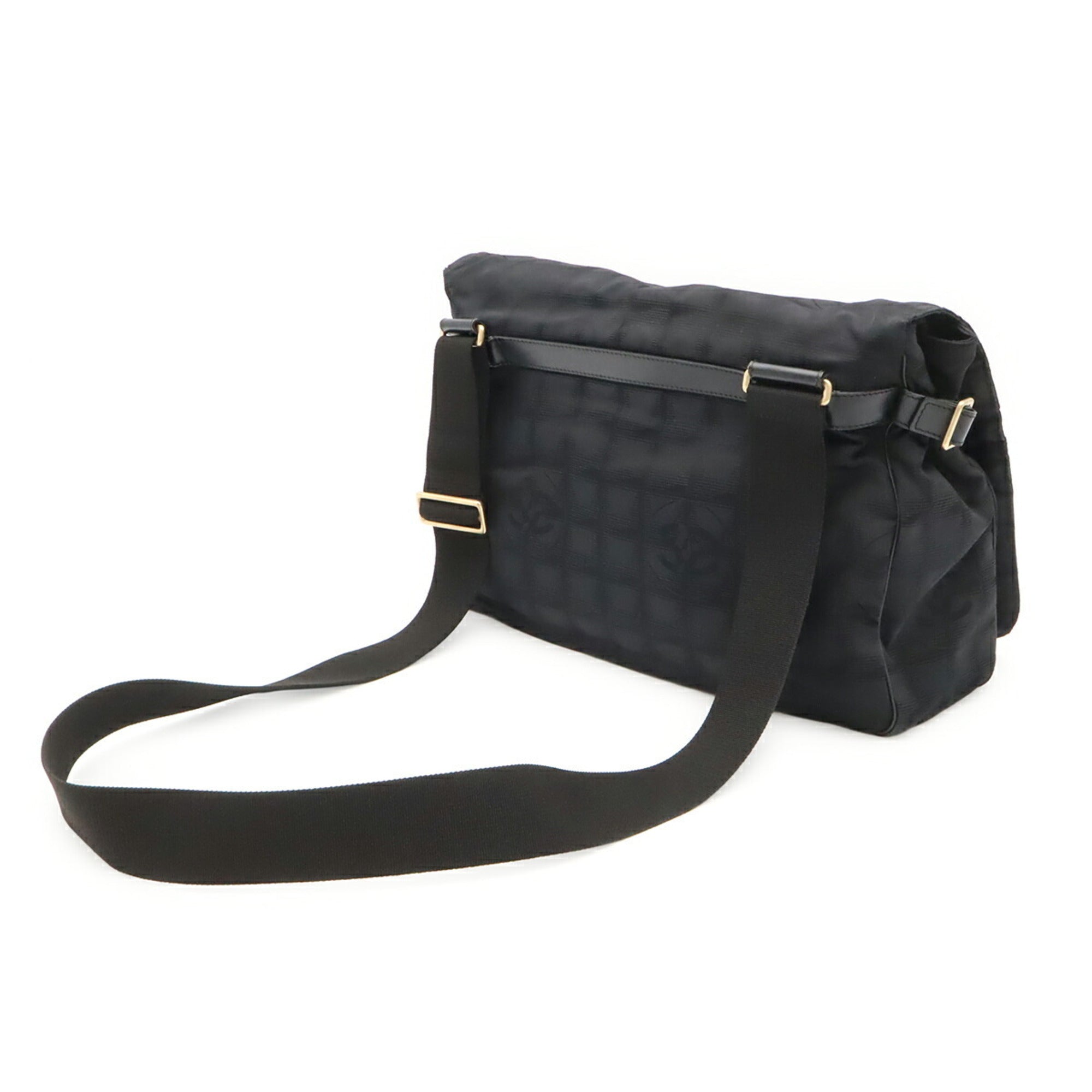 Chanel Black New Travel Line Handbag Shoulder Bag (Pre-Owned)