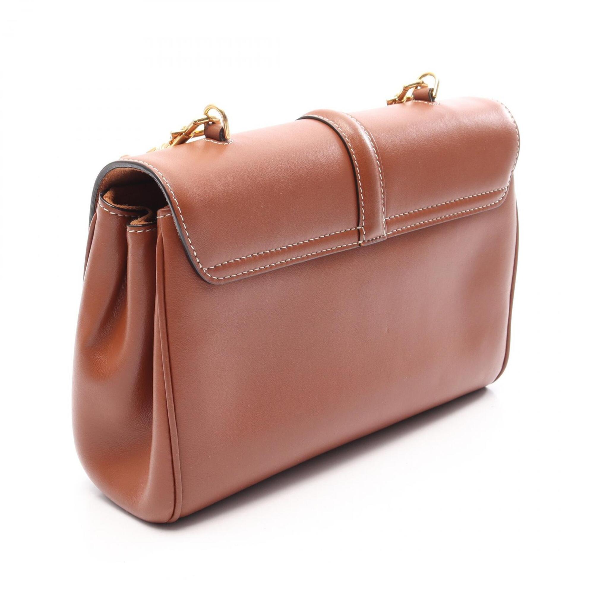 Celine Brown Leather Handbag Shoulder Bag (Pre-Owned)