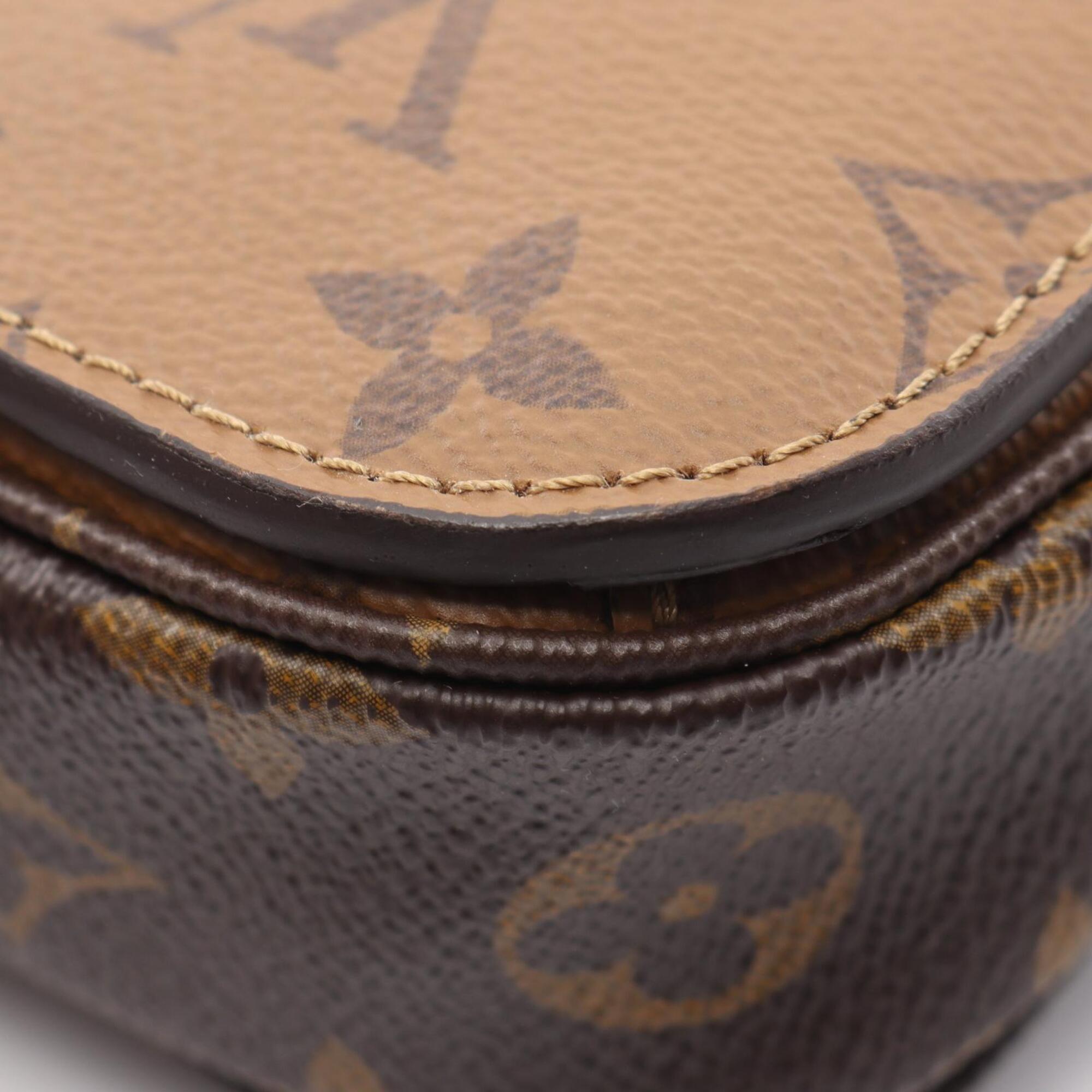 Louis Vuitton Black Brown Monogram Reverse Coated Canvas Leather Handbag (Pre-Owned)