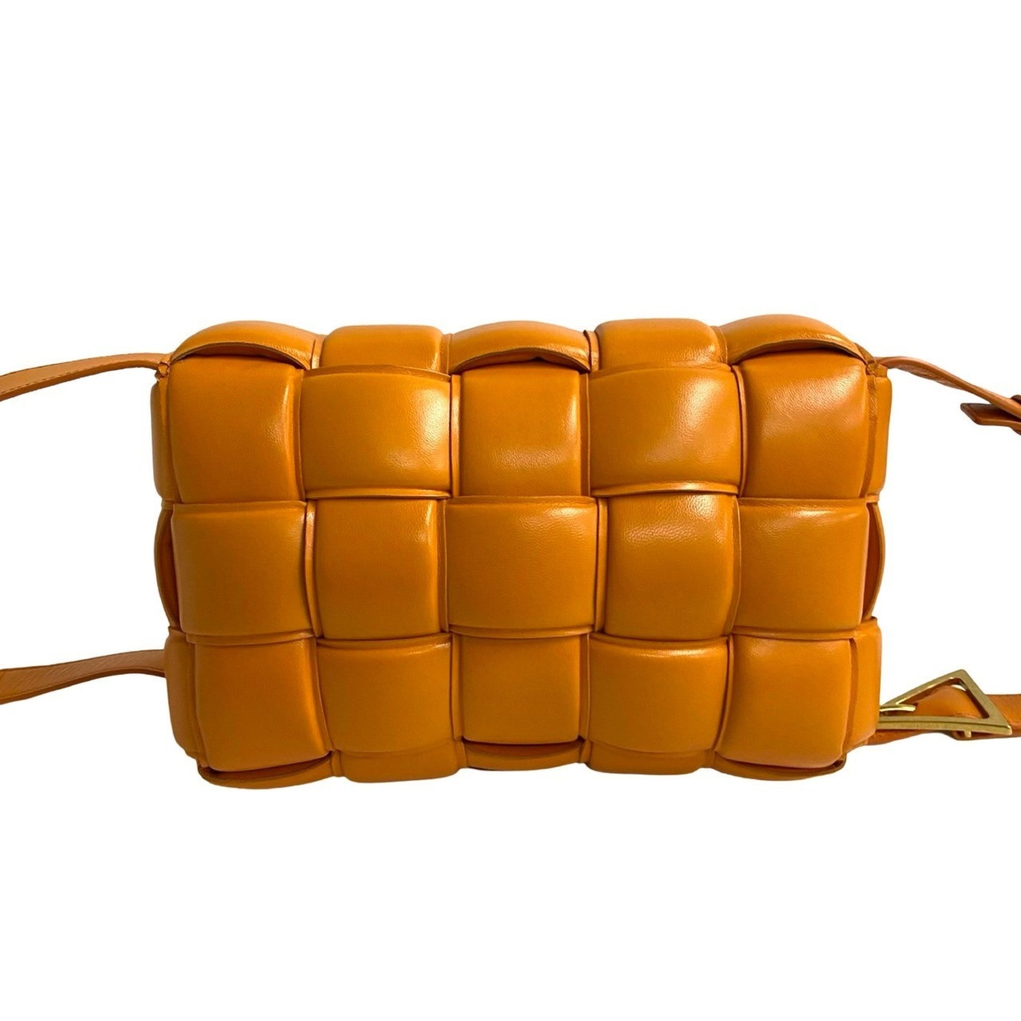 Bottega Veneta Orange Leather Pochette Shoulder Bag (Pre-Owned)