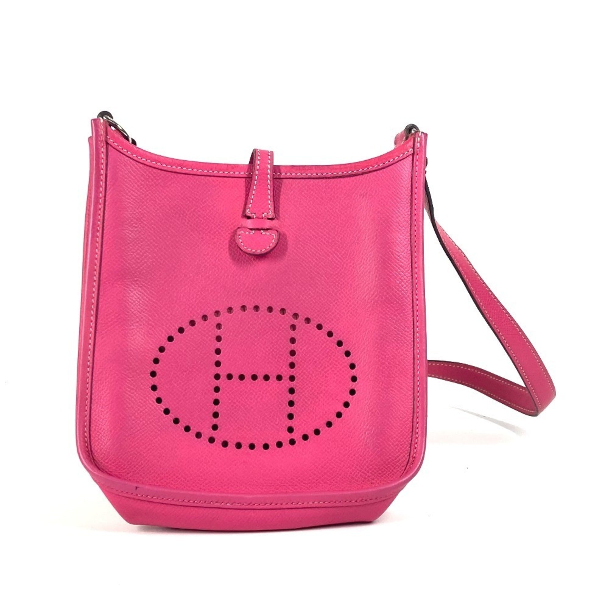 Hermes Evelyne Pink Leather Pochette Shoulder Bag (Pre-Owned)