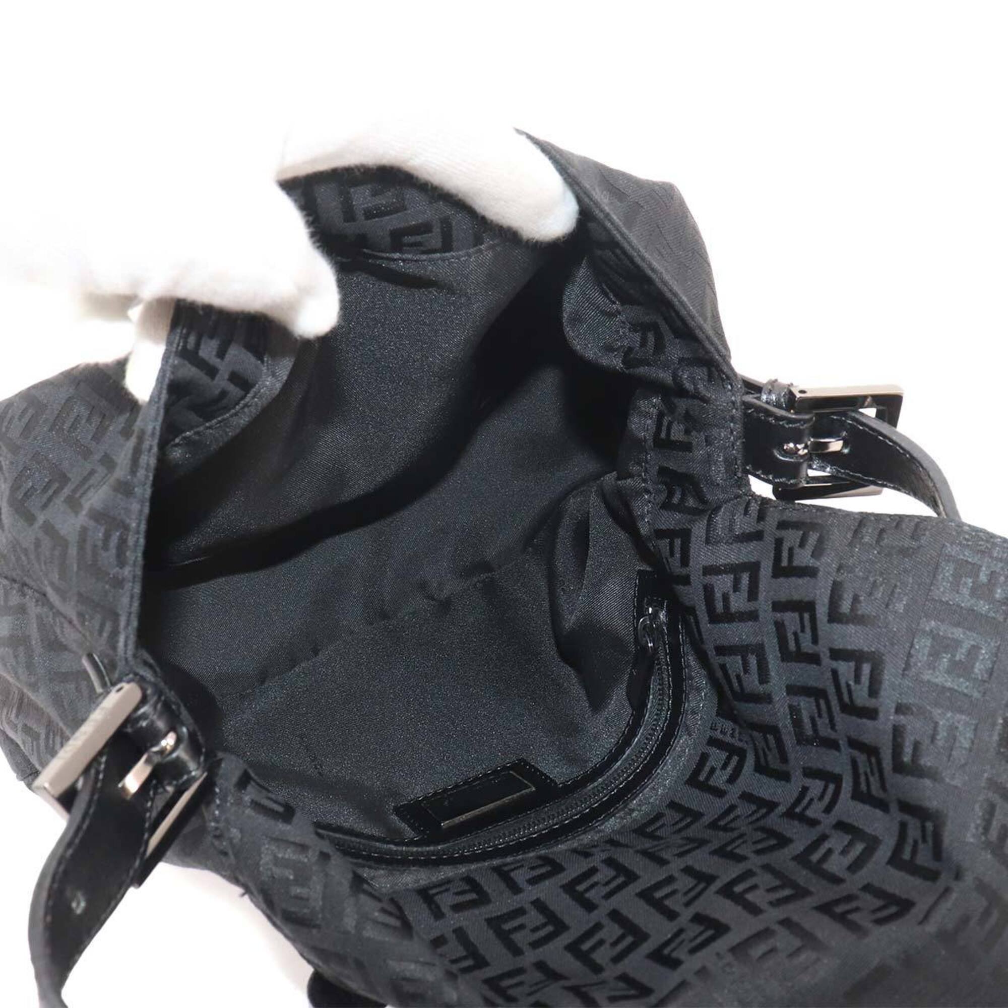 Fendi Black Canvas Leather Handbag Shoulder Bag (Pre-Owned)