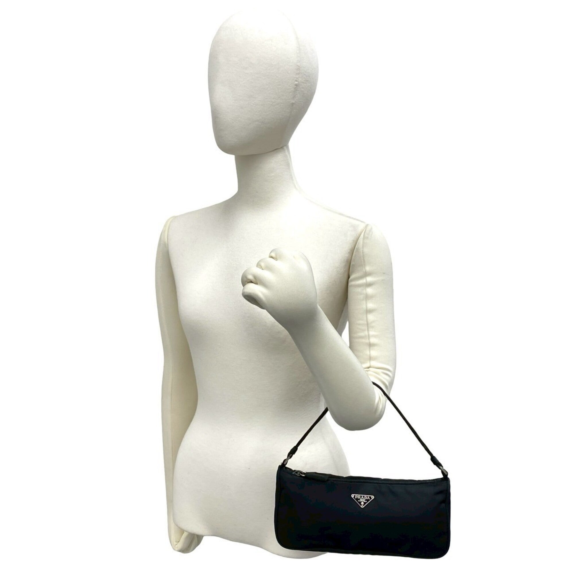 Prada Black Nylon Handbag Pouch Shoulder Bag (Pre-Owned)