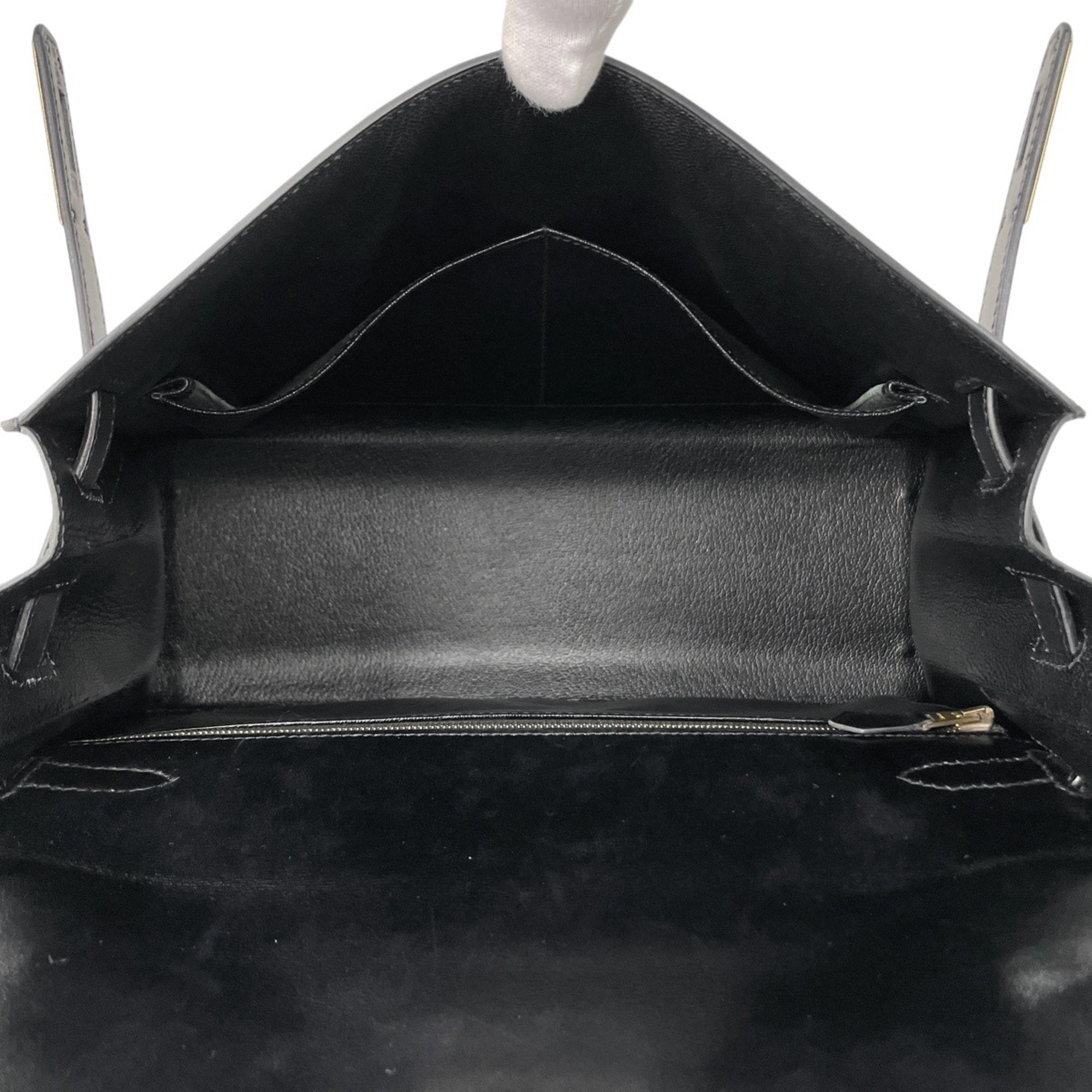 Hermes Black Box Calf Leather Handbag (Pre-Owned)