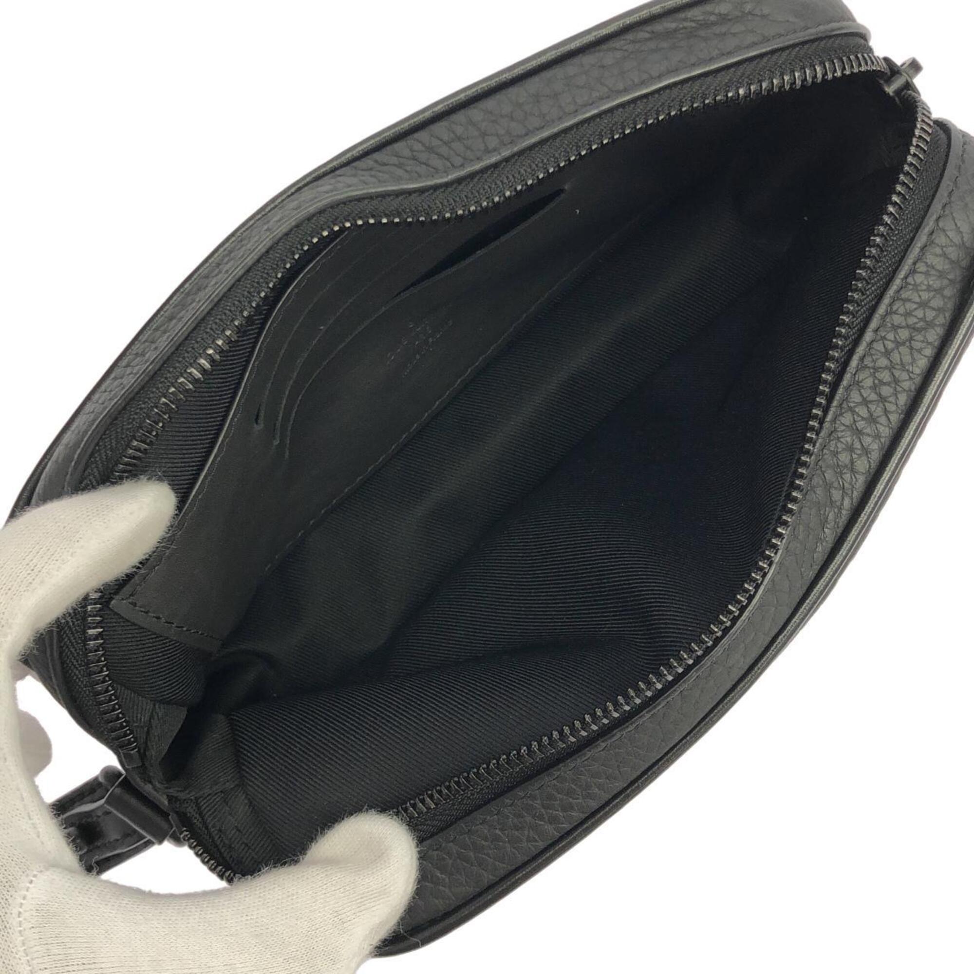 Louis Vuitton Black Leather Handbag Pochette (Pre-Owned)