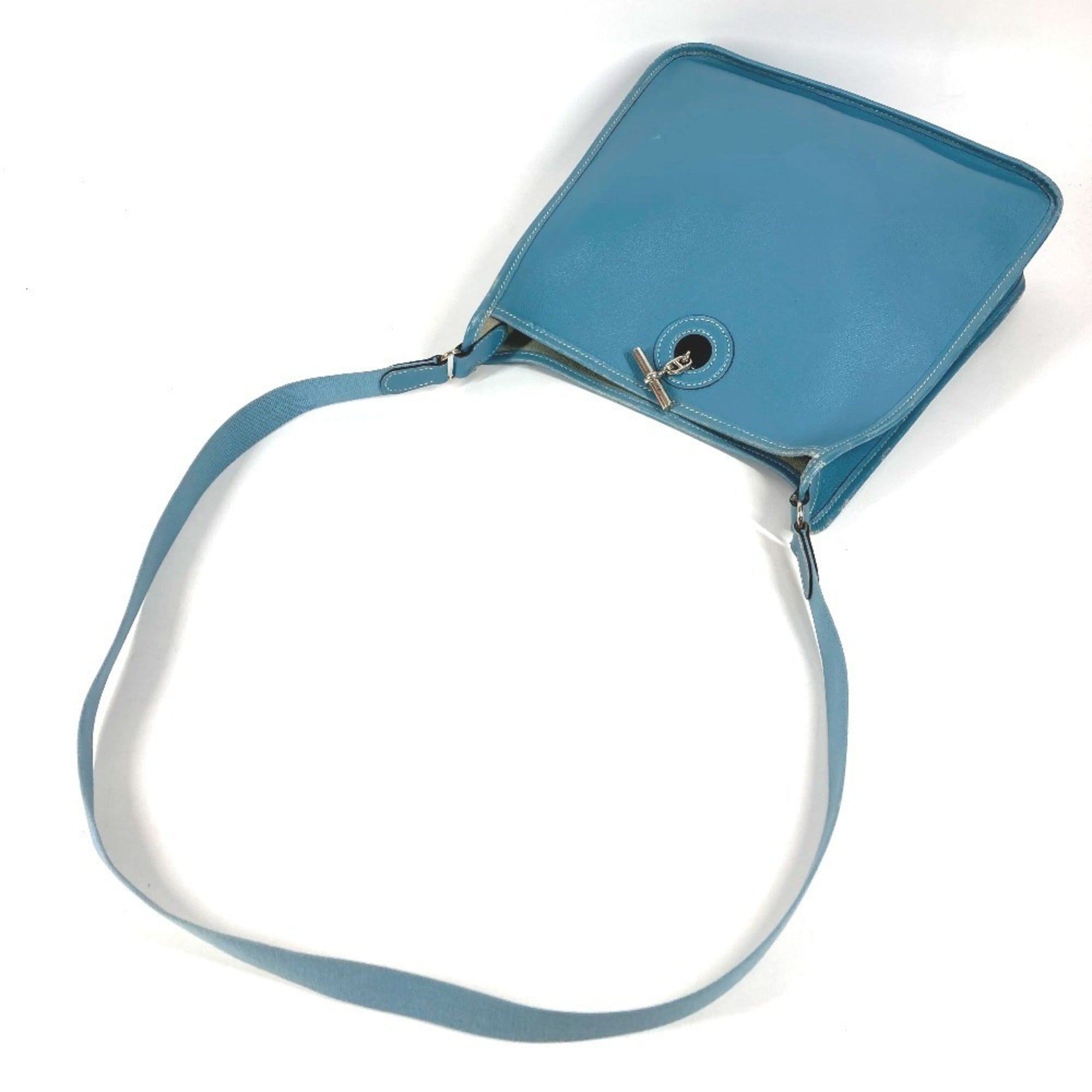 Hermes Vespa Blue Leather Pochette Shoulder Bag (Pre-Owned)