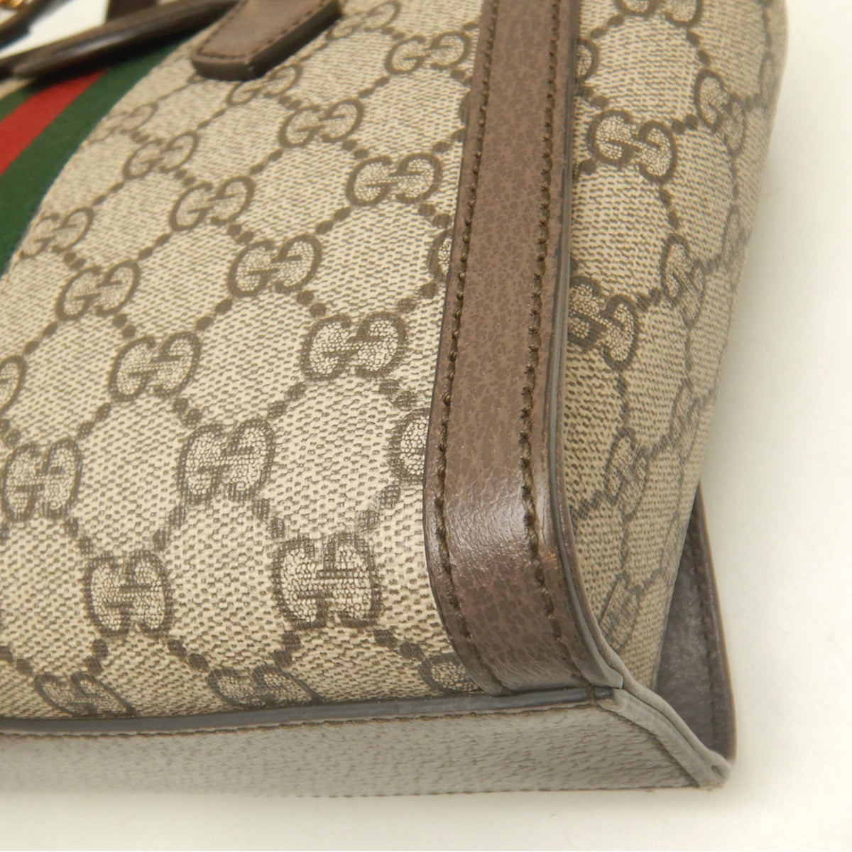 Gucci Beige Brown Gg Supreme Leather Handbag (Pre-Owned)
