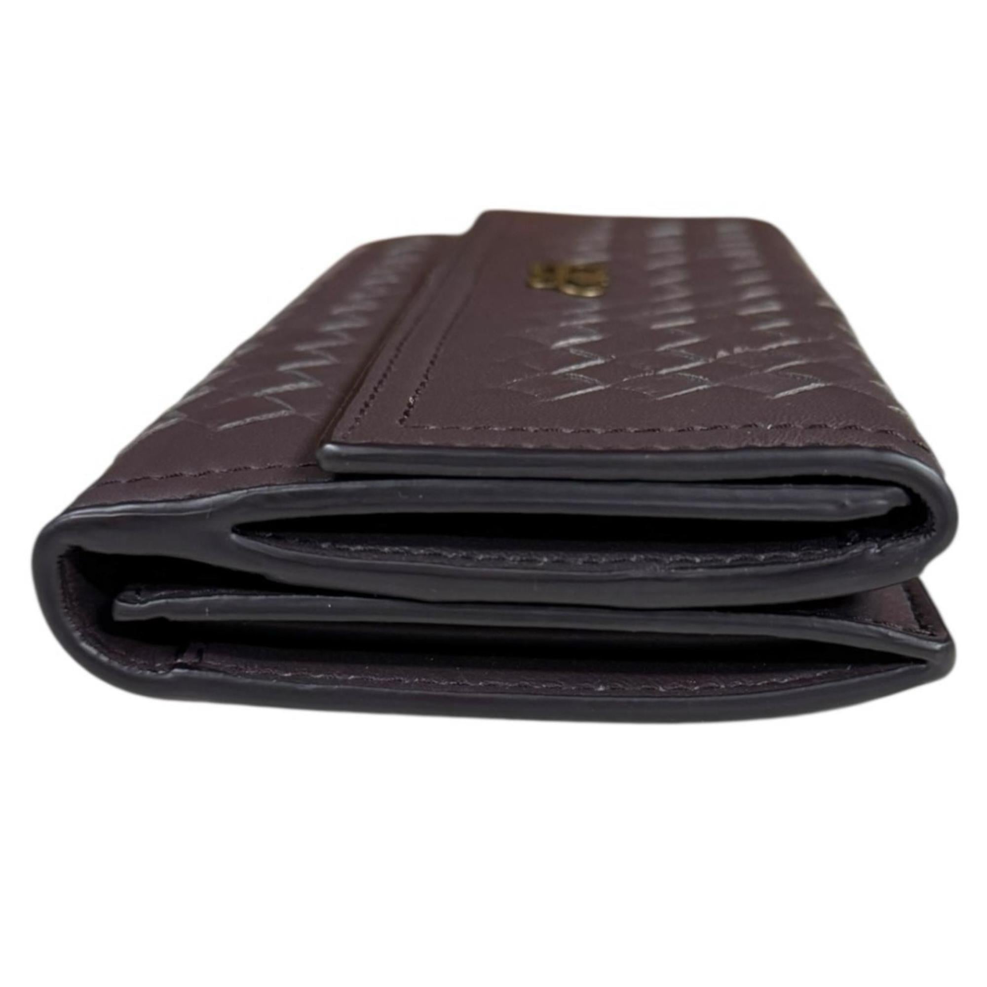 Bottega Veneta Brown Leather Long Wallet (Tri-Fold) (Pre-Owned)