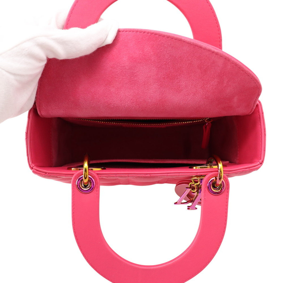 Christian Dior Lady Dior Pink Leather Handbag (Pre-Owned)