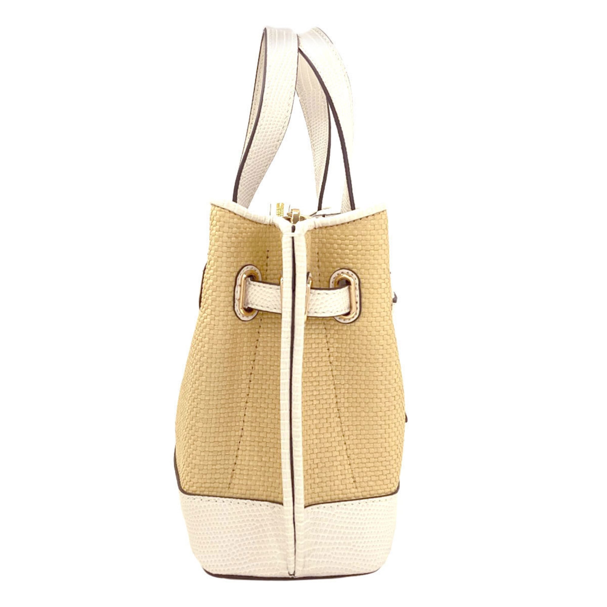 Michael Kors Beige Leather Straw Handbag (Pre-Owned)