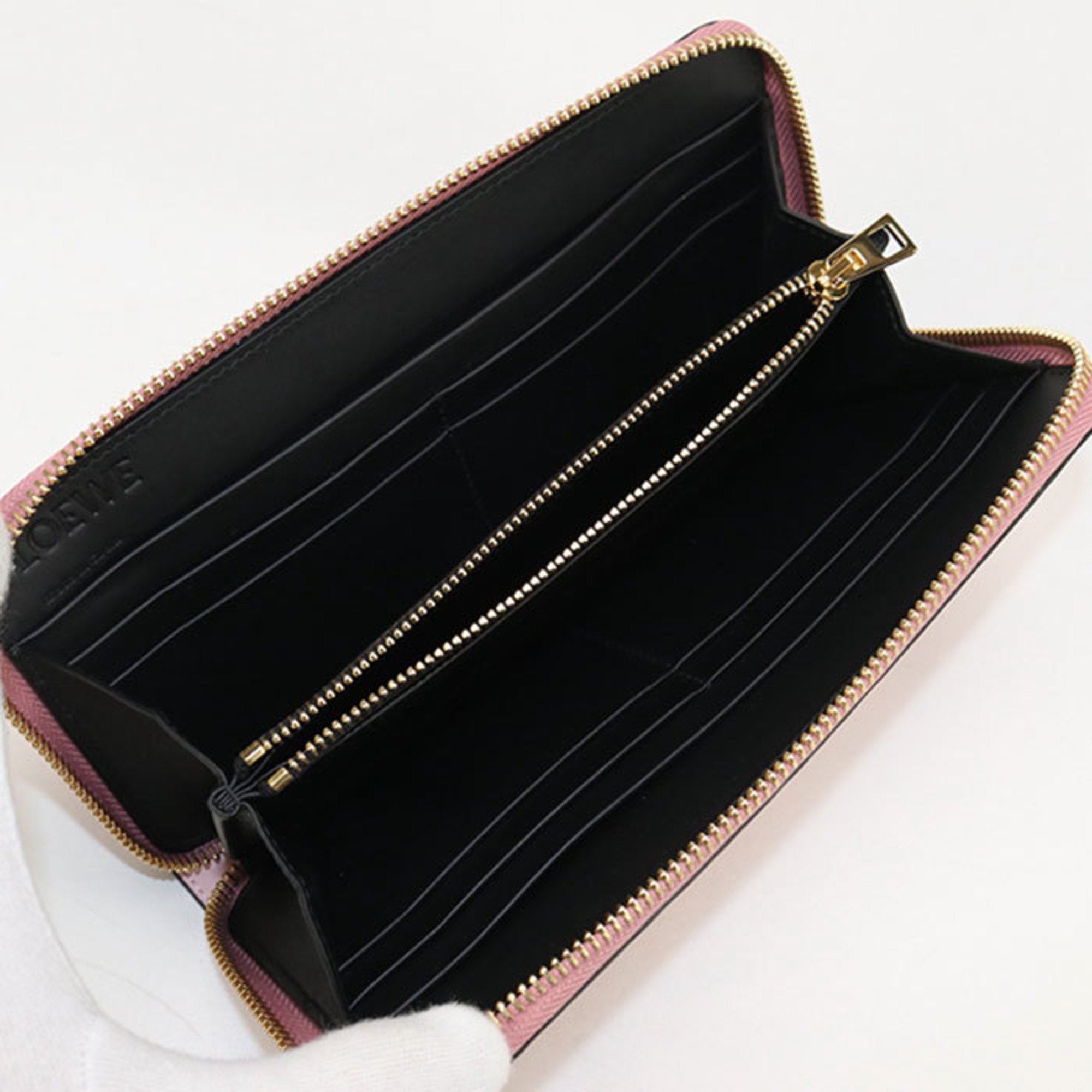 Loewe Repeat Pink Leather Long Wallet (Bi-Fold) (Pre-Owned)