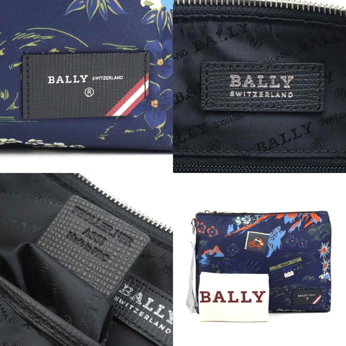 Bally Navy Nylon Clutch Bag (Pre-Owned)