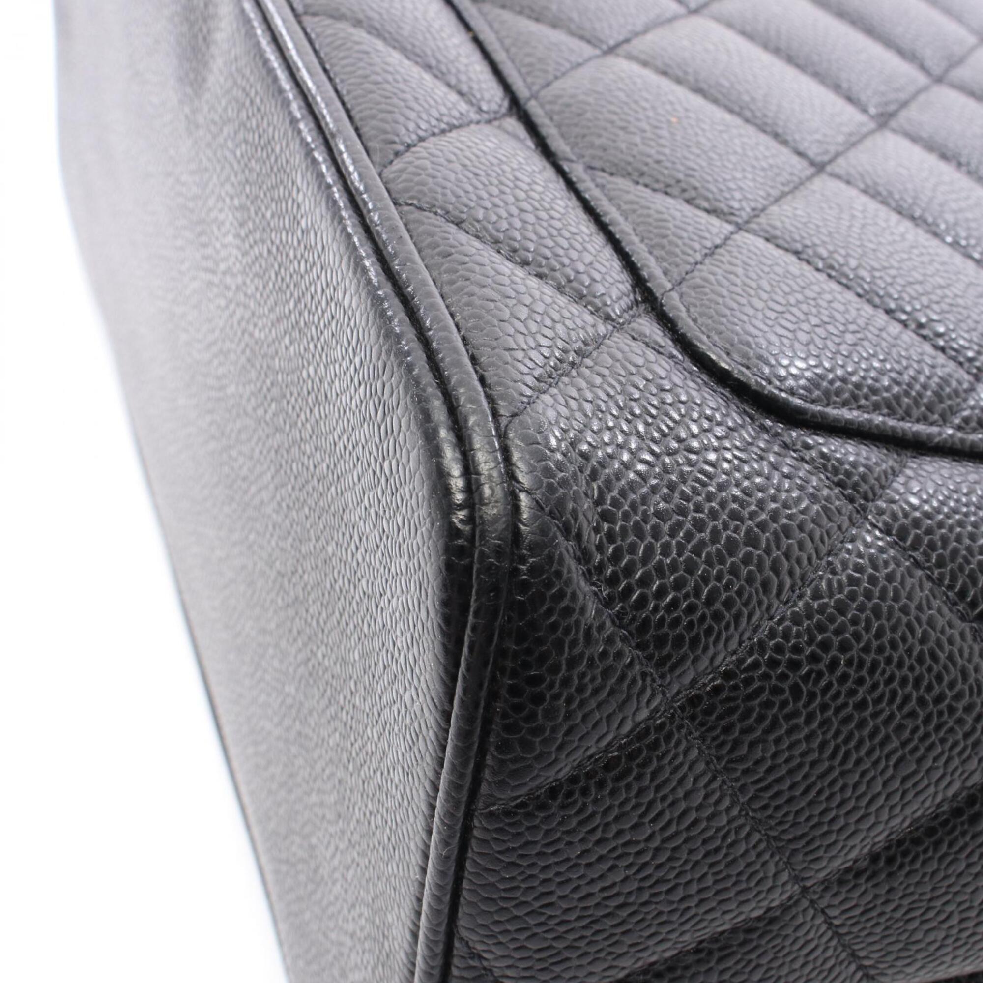 Chanel Black Grained Calfskin Handbag Tote Bag (Pre-Owned)