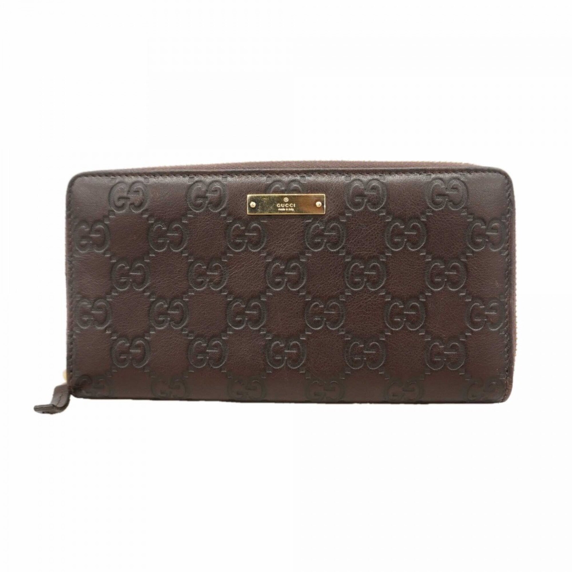Gucci Brown Leather Long Wallet (Bi-Fold) (Pre-Owned)