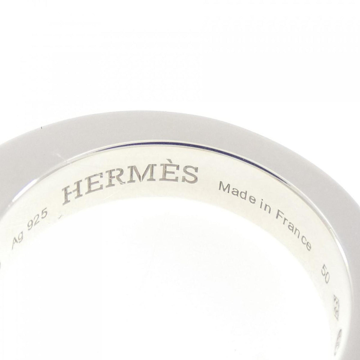 Hermes Silver 925 Band Ring (Pre-Owned)