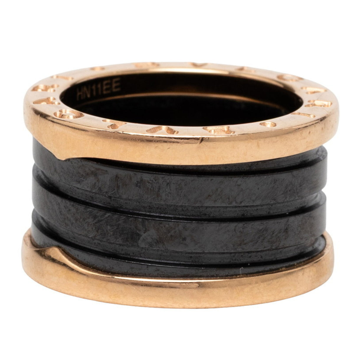 Bvlgari Black Yellow Gold (18K) Ceramic Band Ring (Pre-Owned)