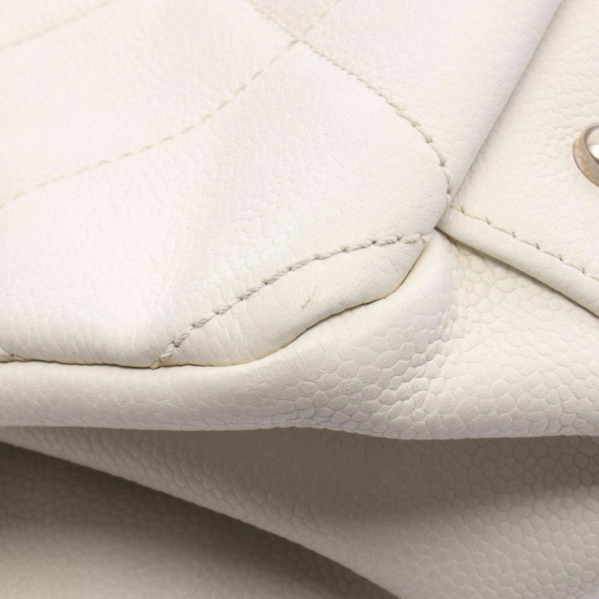 Chanel White Grained Calfskin Handbag Tote Bag (Pre-Owned)