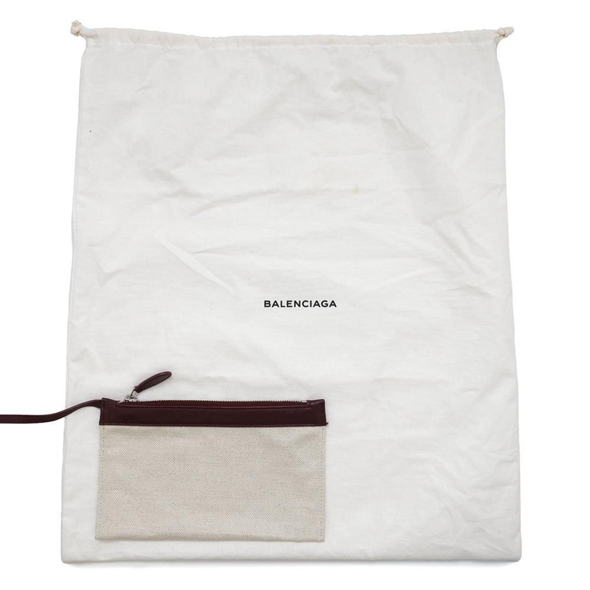 Balenciaga Bordeaux Canvas Leather Tote Bag (Pre-Owned)